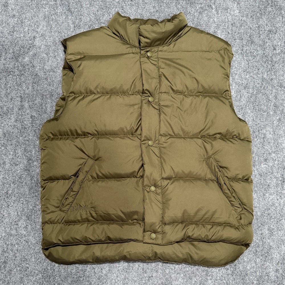 Cabela’s Premier Northern Goose Down Puffer Vest - Olive Green - Size L - Picture 1 of 9